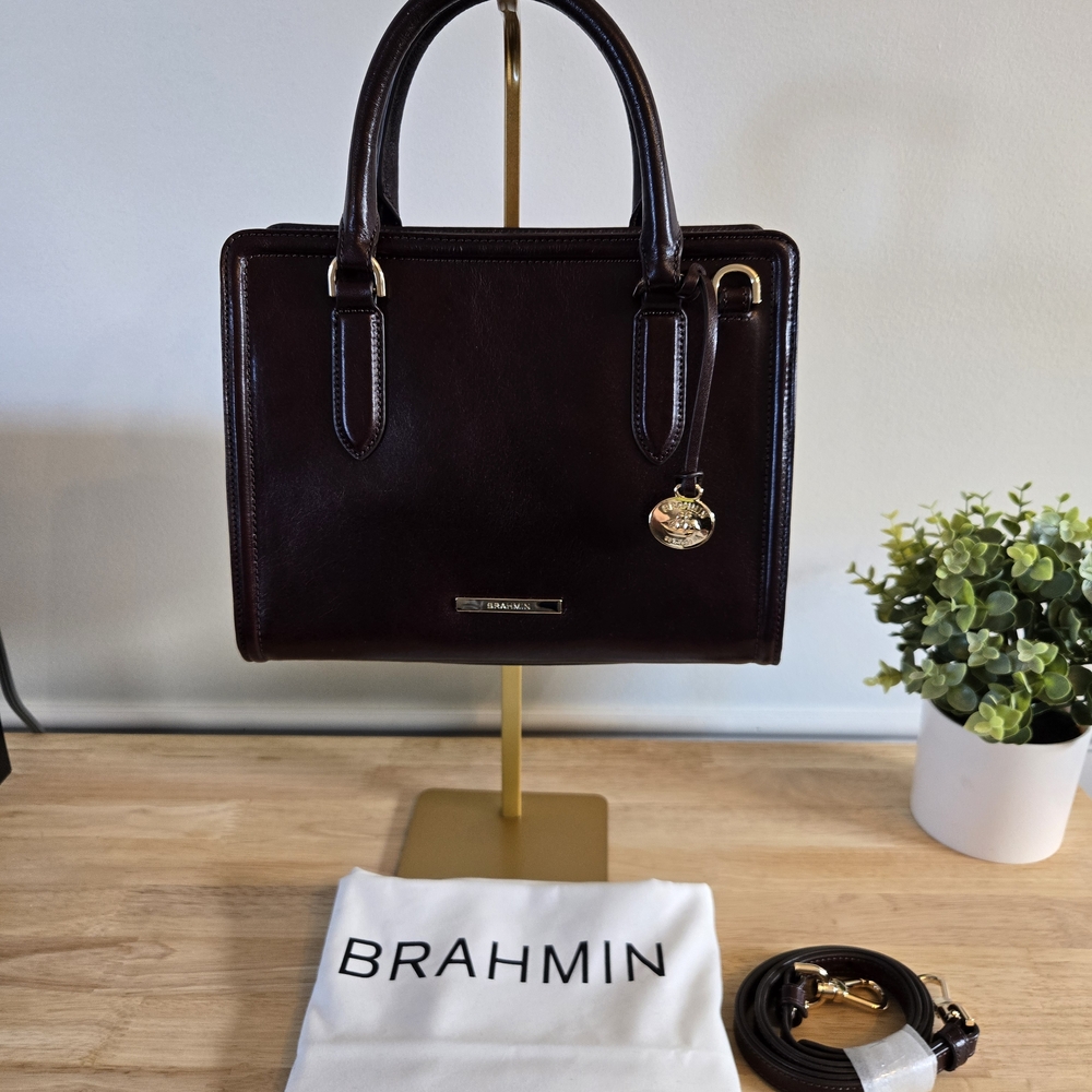 Brahmin Cami Satchel – Espresso Topsail Leather